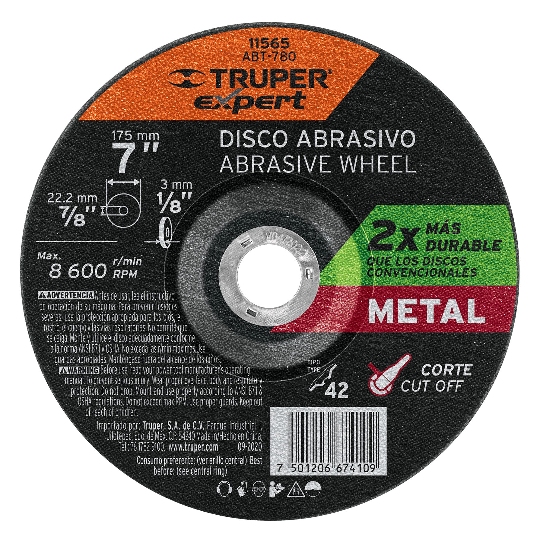 Disco de desbaste de 7 pulgadas TRUPER